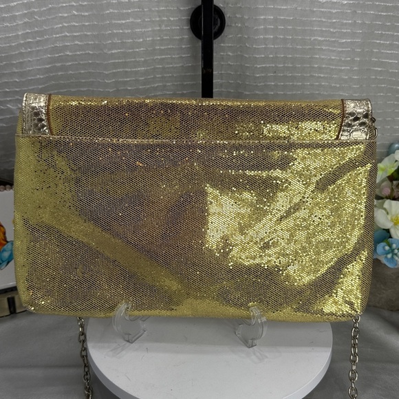 (E4) Guess virtual glitter clutch with flap and shoulder chain - Picture 3 of 15